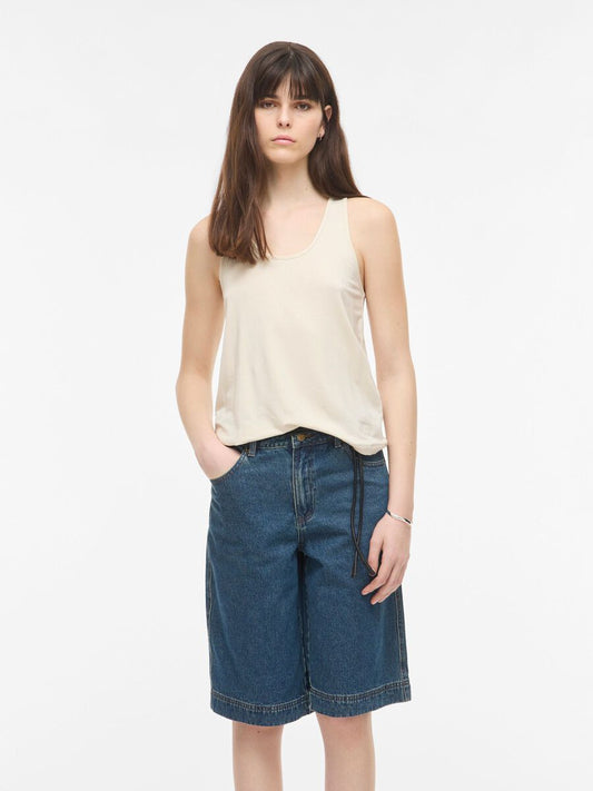 ROUGE EDIT ROUND NECK TANK TOP CREAM