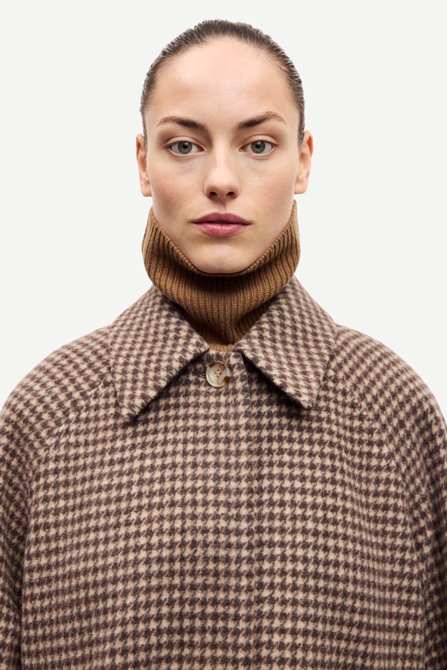 SAMSOE ALMA COAT CHECK