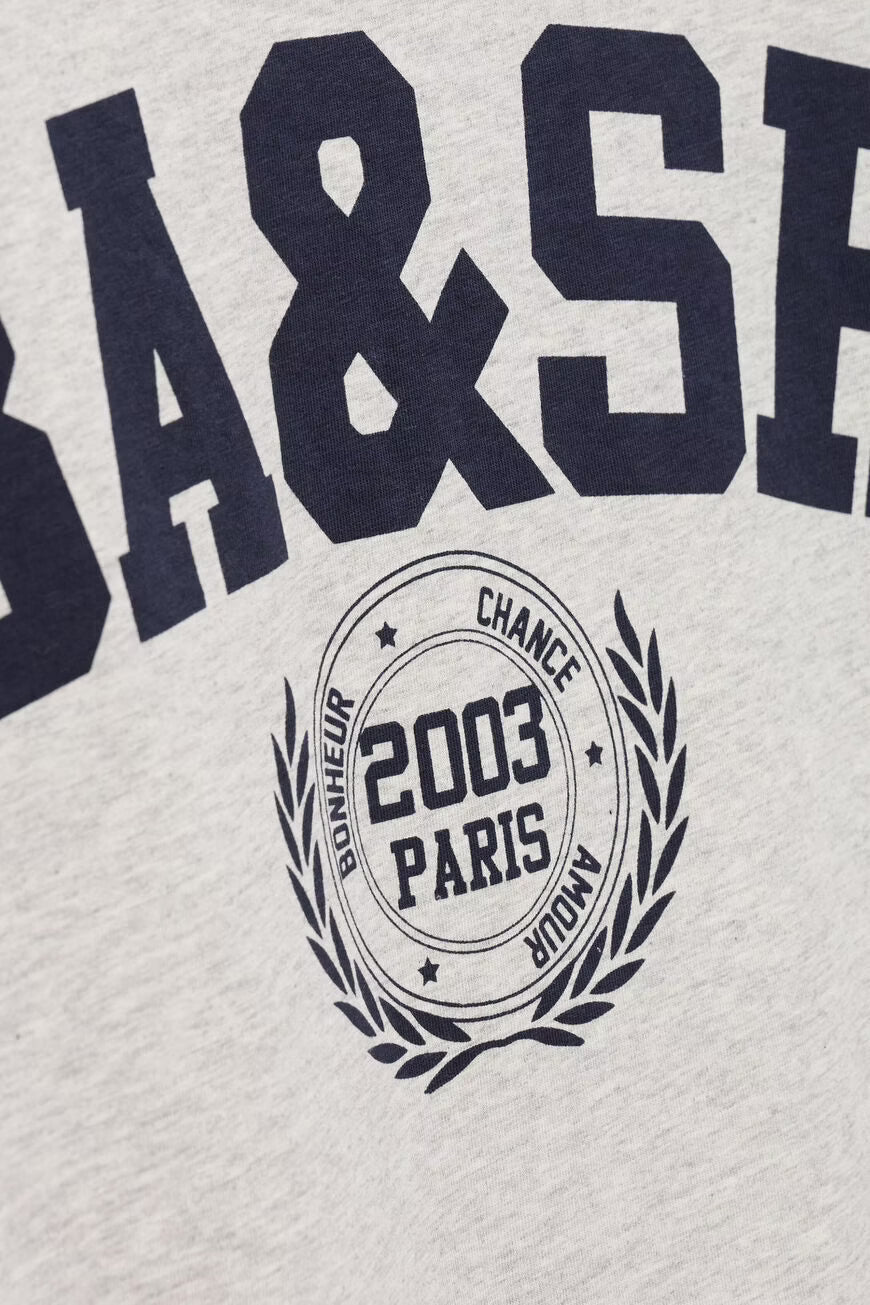 BA&SH IONI TEE LOGO GRIJS MELEE - S. LABELS