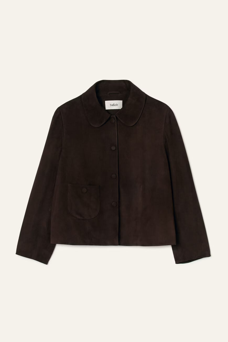 BA&SH SUEDE JACK MILAS CHOCOLAT