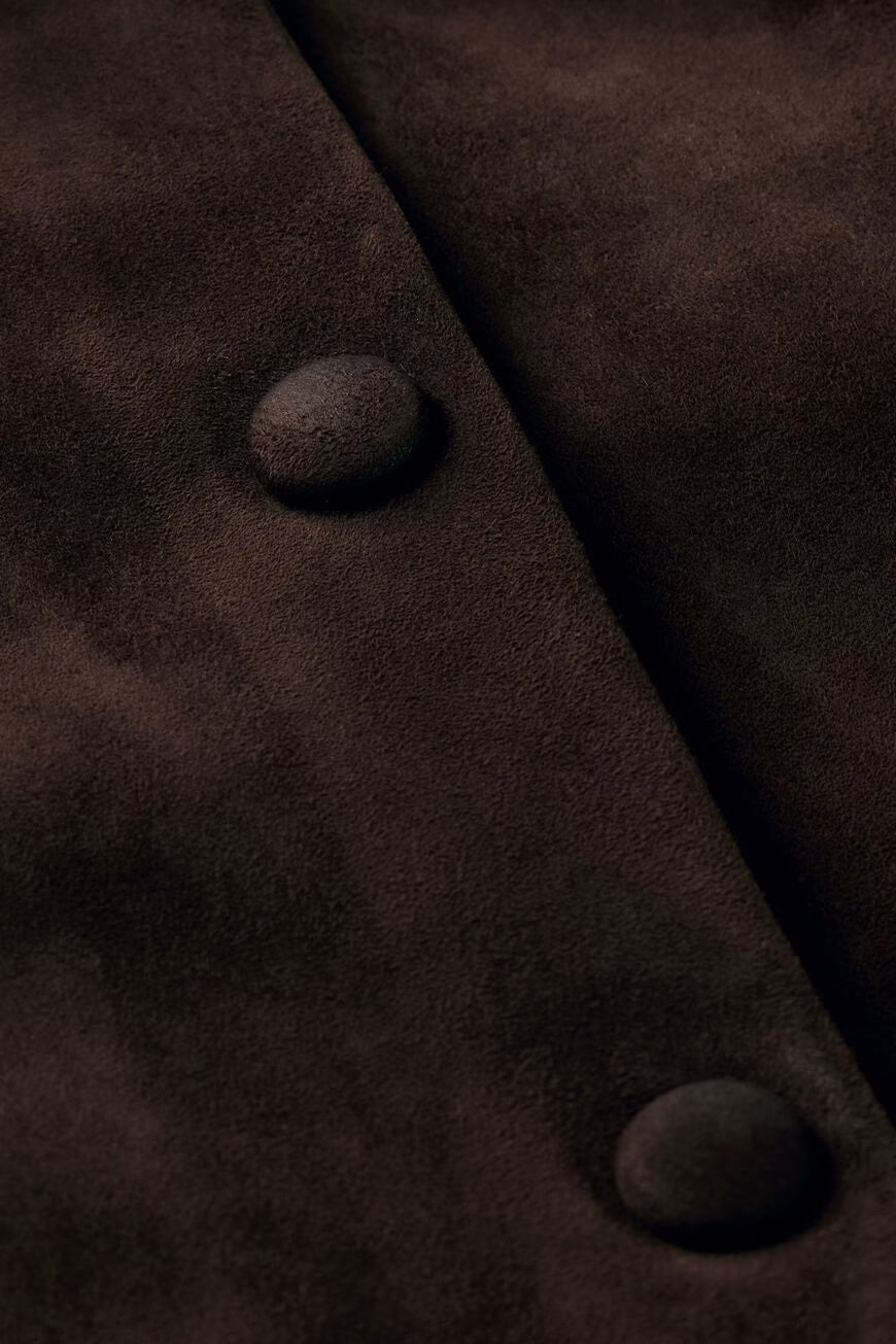 BA&SH SUEDE JACK MILAS CHOCOLAT