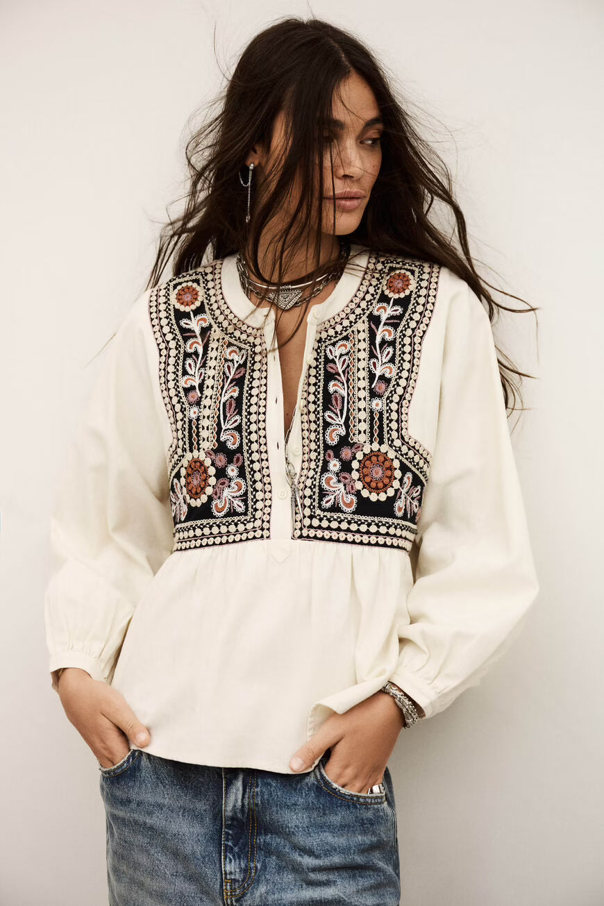 BA&SH ALEC BLOUSE CREAM
