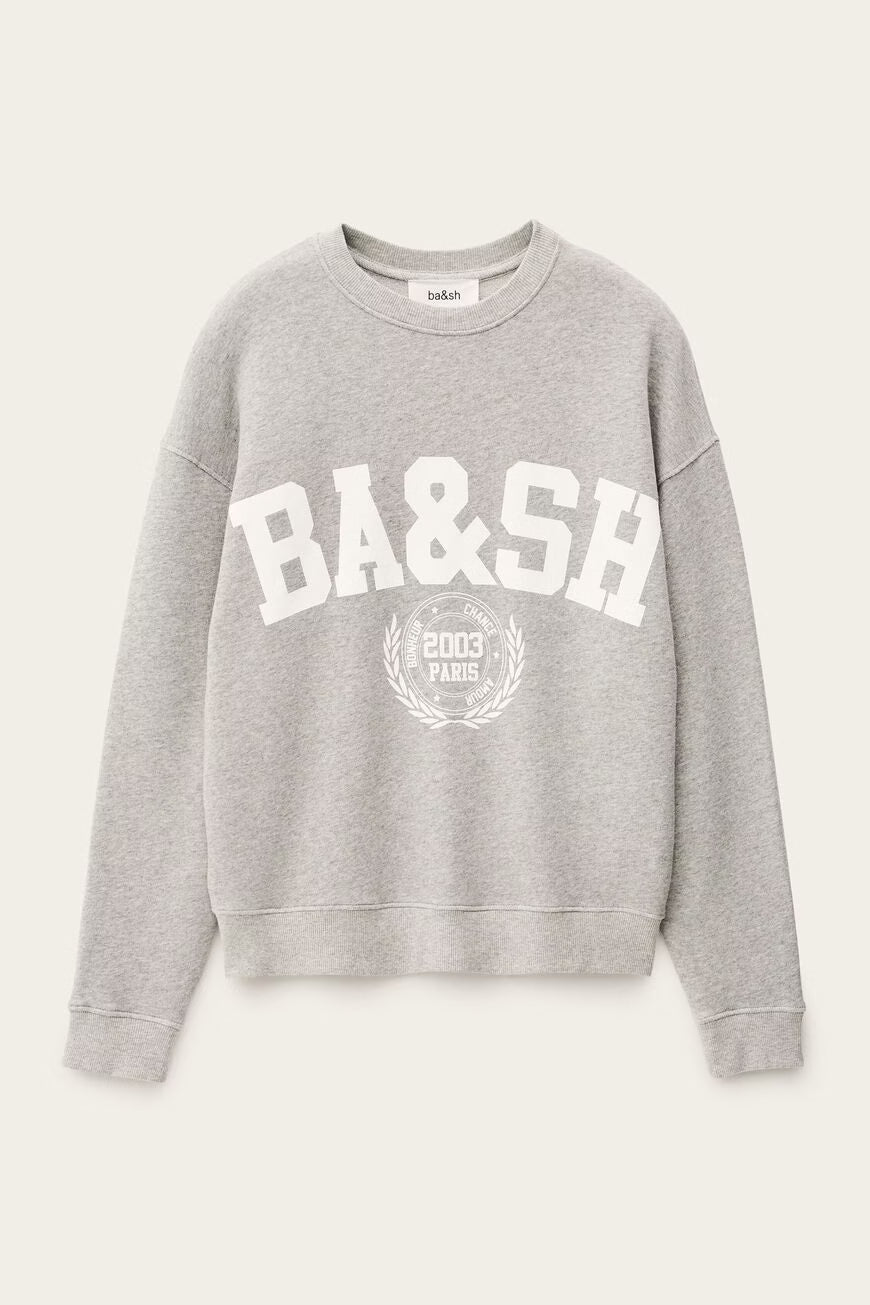 BA&SH BENJAMIN LOGO SWEATER GREY