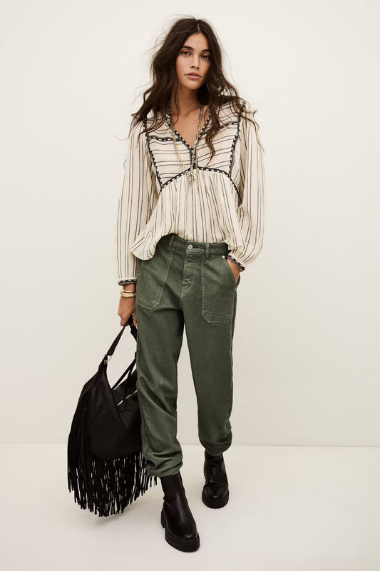 BA&SH CALI TROUSERS GROEN - S. LABELS
