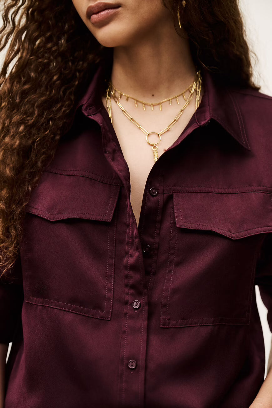 BA&SH FLOWING SHIRT CANOLI BORDEAUX