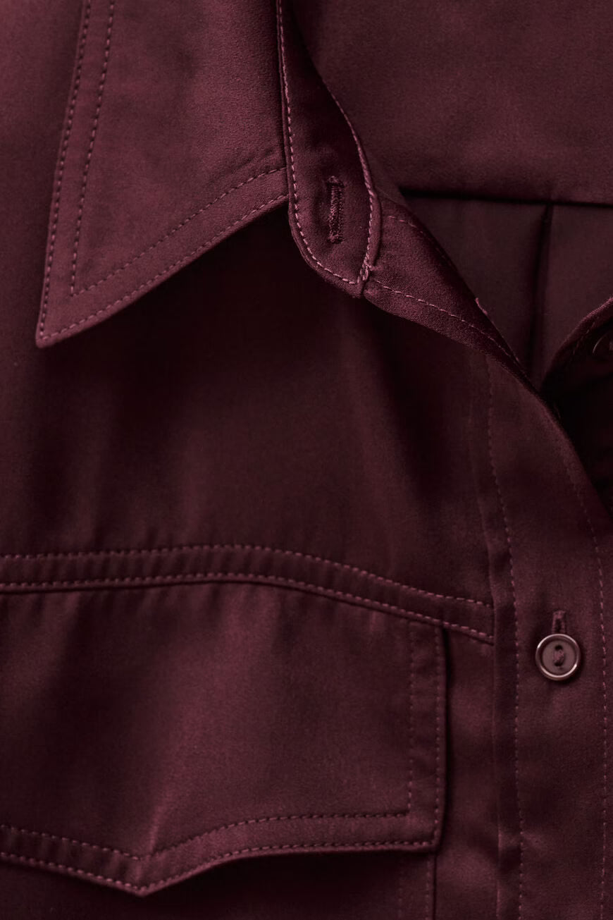 BA&SH FLOWING SHIRT CANOLI BORDEAUX