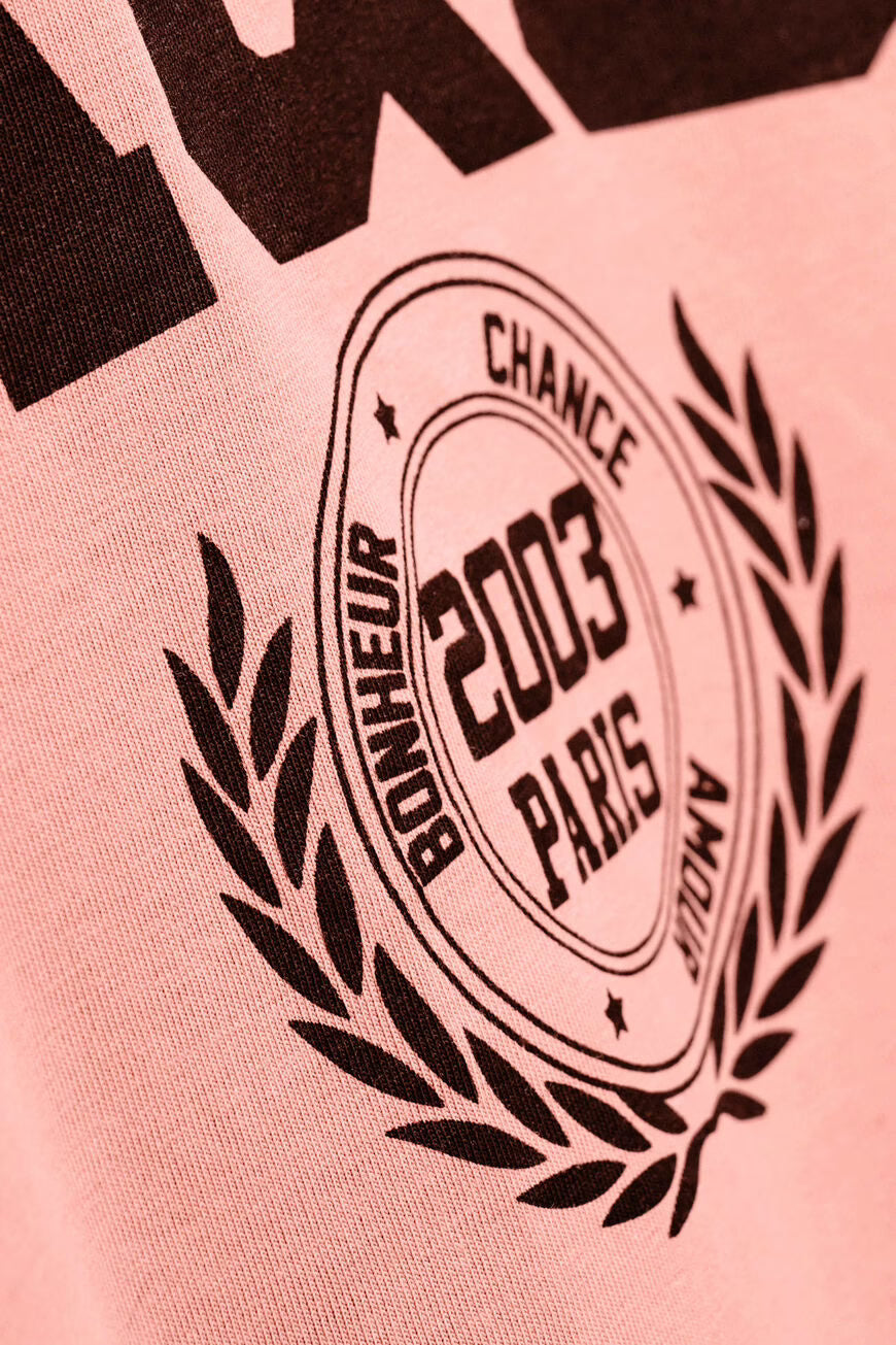 BA&SH IONI T-SHIRT LOGO ROSE
