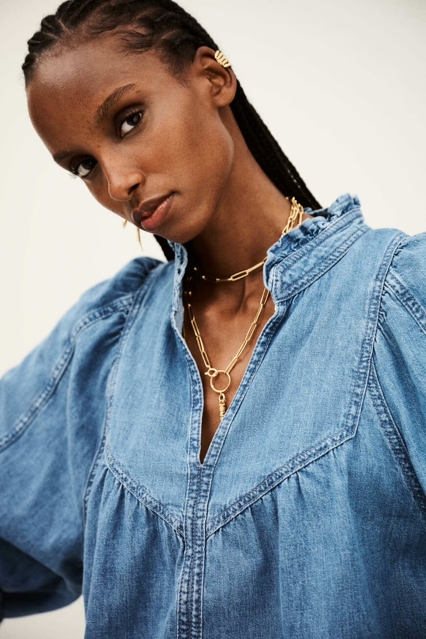 BA&SH DENIM BLOUSE LAY