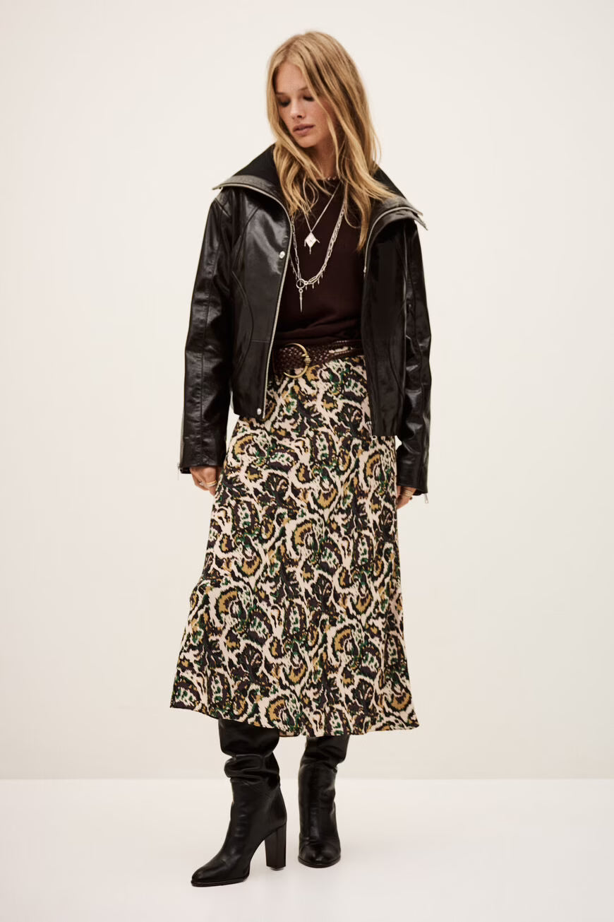 BA&SH ONINTIA MIDI SKIRT GROEN