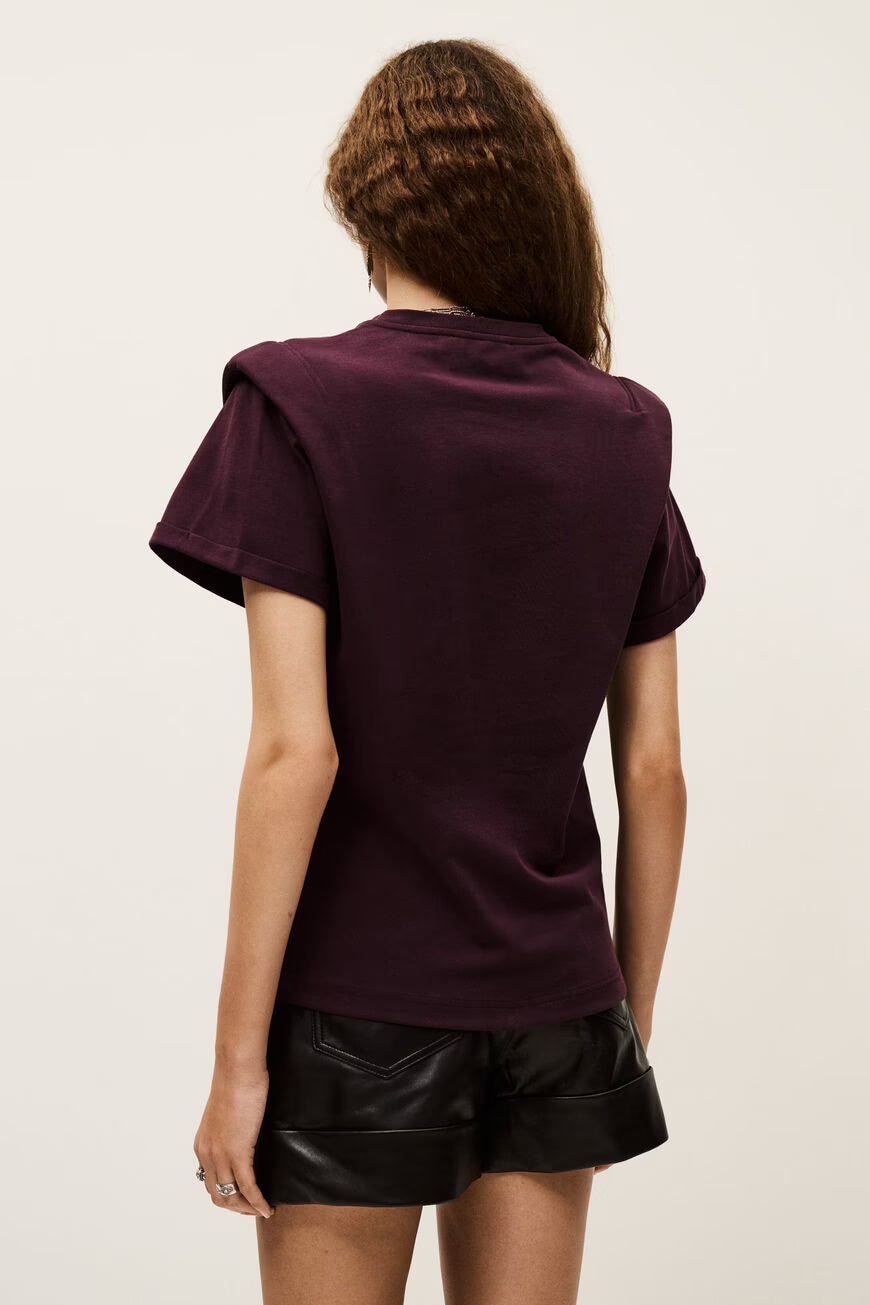 BA&SH PIO T-SHIRT BORDEAUX