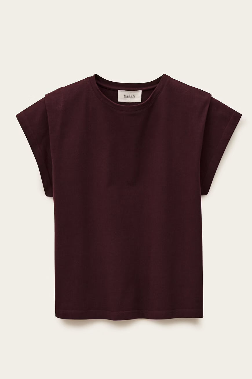 BA&SH PIO T-SHIRT BORDEAUX