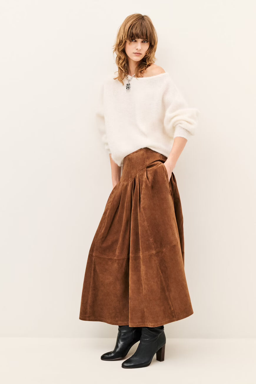 BA&SH SUELA OFF-SHOULDER KNIT ECRU