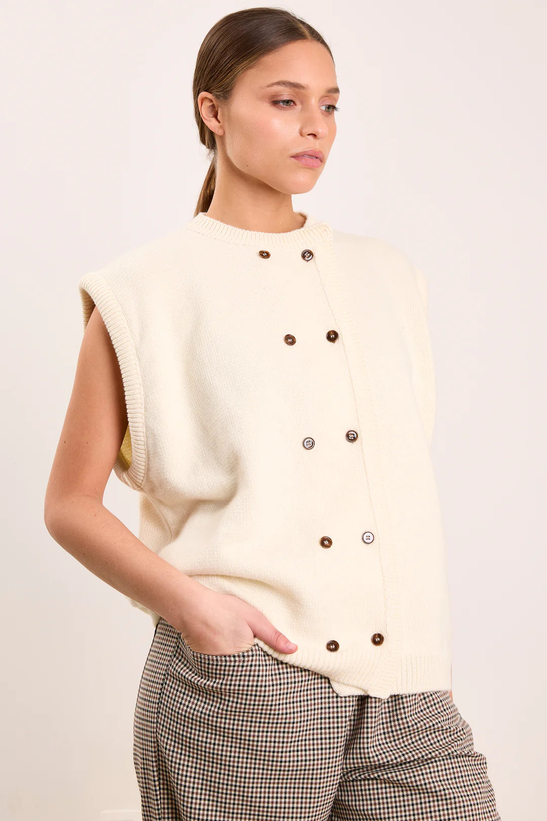 STUDIO CLIQUE MAX WOOL CARDIGAN OFF-WHITE