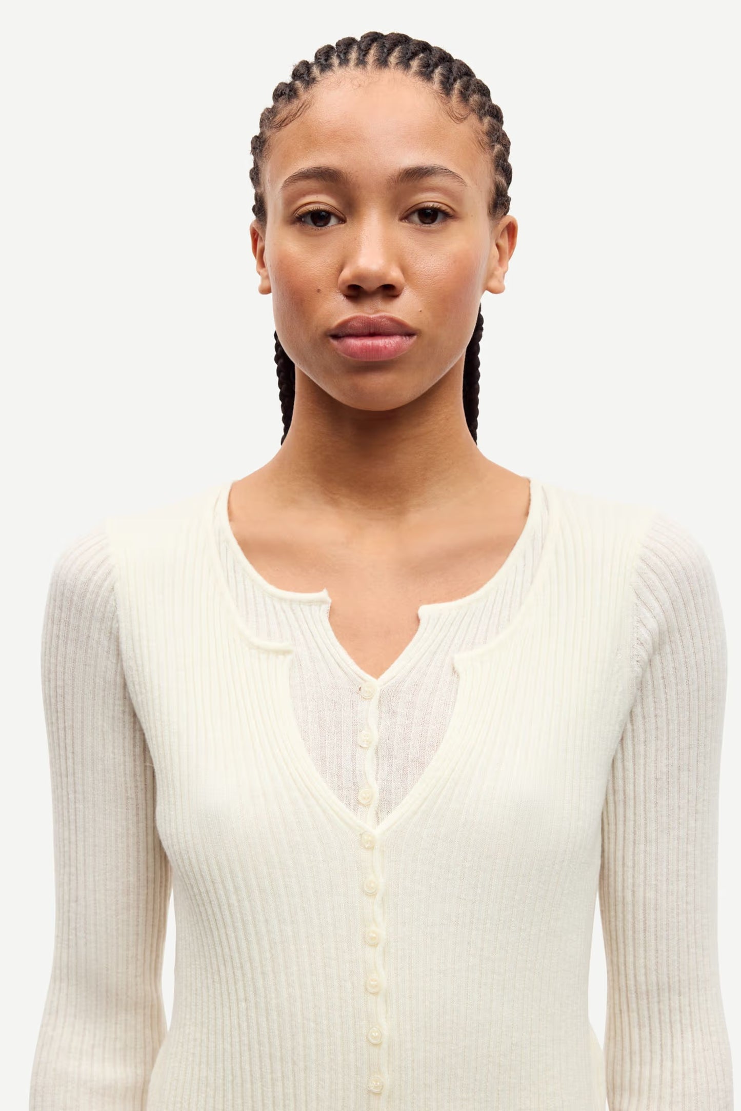 SAMSOE SAJOSE V-NECK CREME