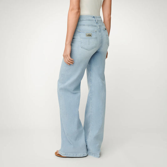 LOIS PALAZZO WIDE FLARE JEANS BLEACH - S. LABELS