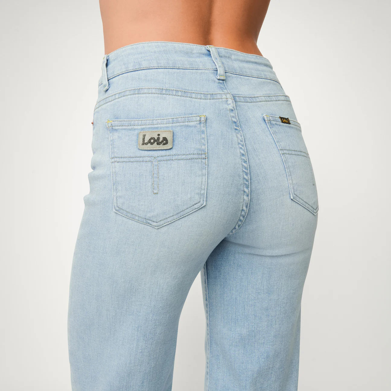 LOIS PALAZZO WIDE FLARE JEANS BLEACH - S. LABELS