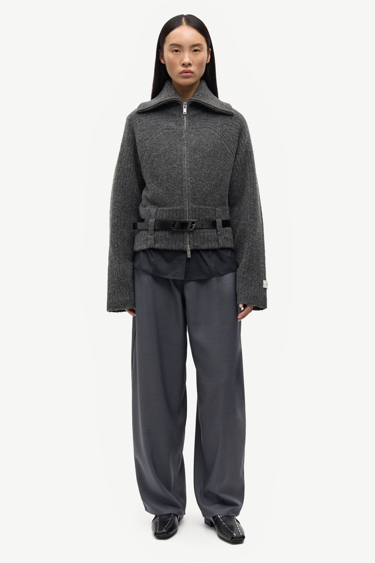 SAMSOE SAMIRRA ZIP CARDIGAN VEST GRIJS