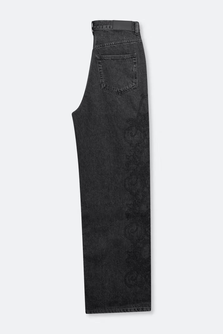 SAMSOE SASHELLY JEANS LACE EMBROIDERY BLACK