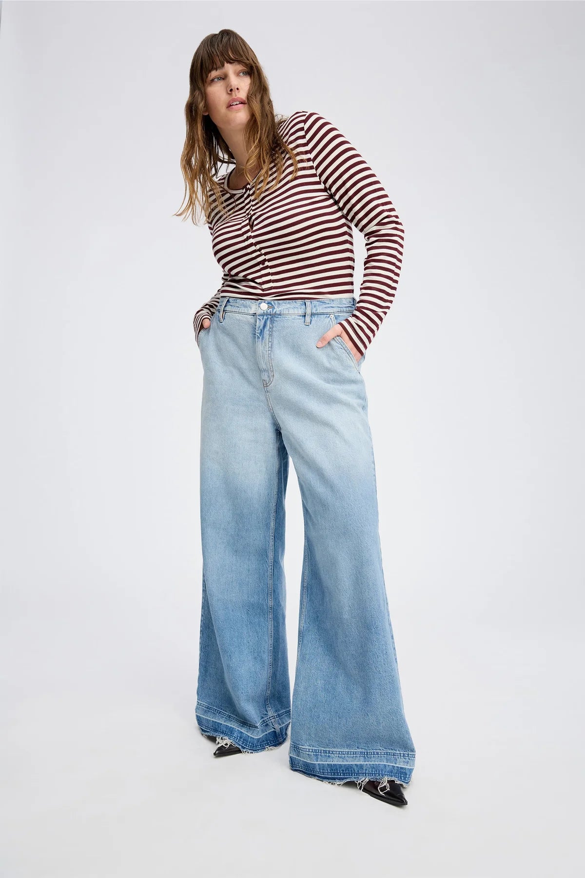 MUNTHE LEVOMA TOP GESTREEPT BORDEAUX
