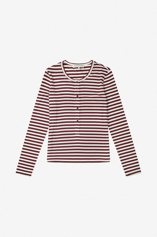 MUNTHE LEVOMA TOP GESTREEPT BORDEAUX
