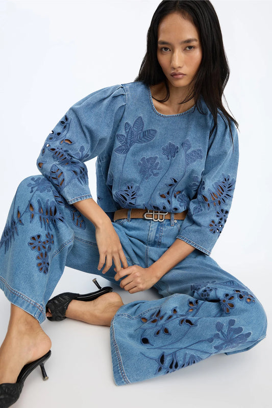 MUNTHE BRAMBLE TOP DENIM - S. LABELS