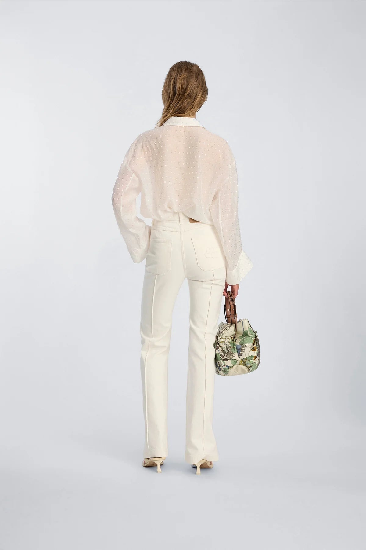 MUNTHE BJARKA PAILLETTEN BLOUSE WIT - S. LABELS