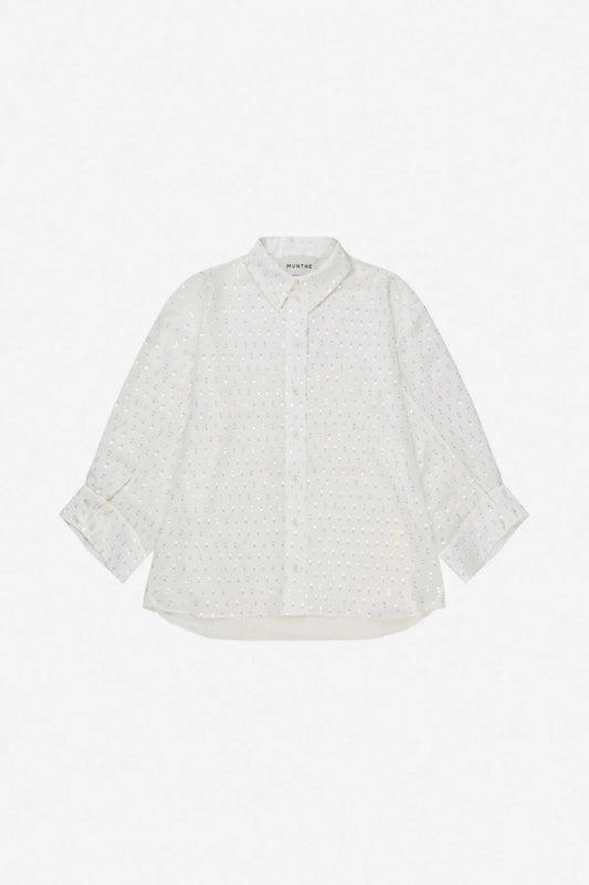 MUNTHE BJARKA PAILLETTEN BLOUSE WIT - S. LABELS