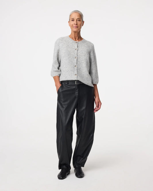 KNIT-TED FAUX LEATHER ALBA PANTS BLACK