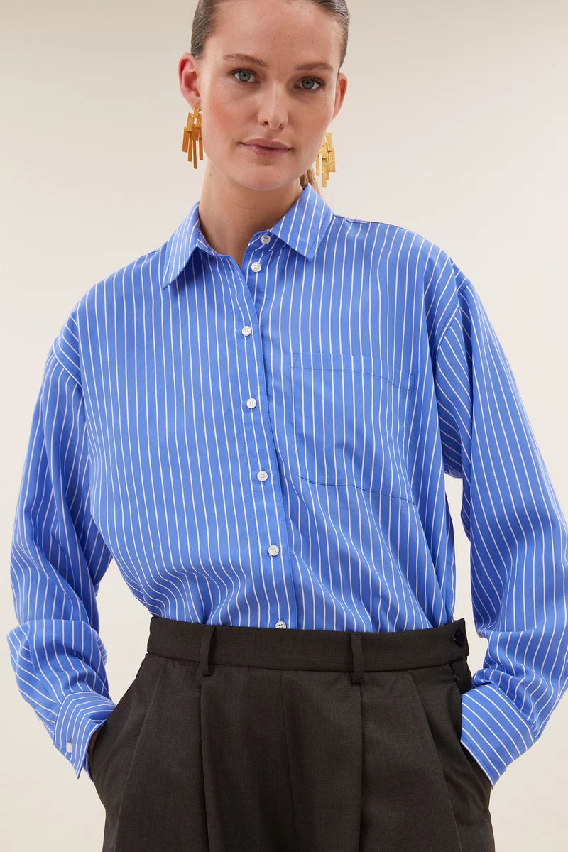 BY BAR LISE STRIPE BLOUSE AZUR