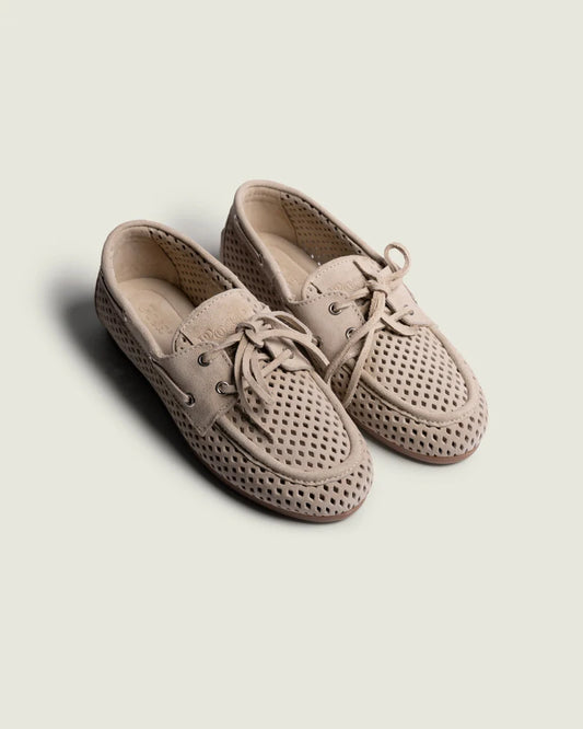 POSA BOAT LOAFER PERFORATED SUEDE LIGHT TAUPE - S. LABELS