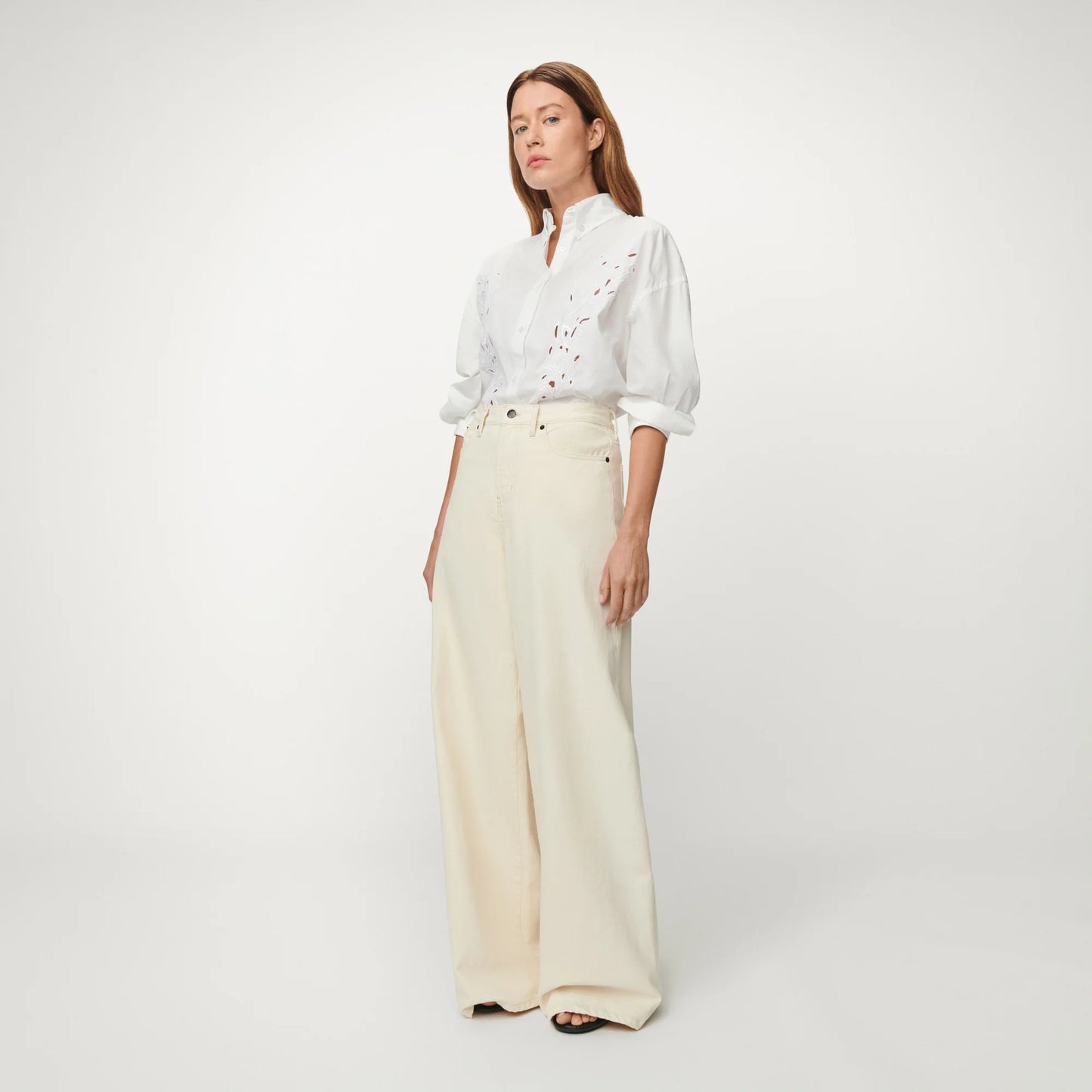 LOIS MARLENE HIGH RISE WIDE FIT ECRU - S. LABELS
