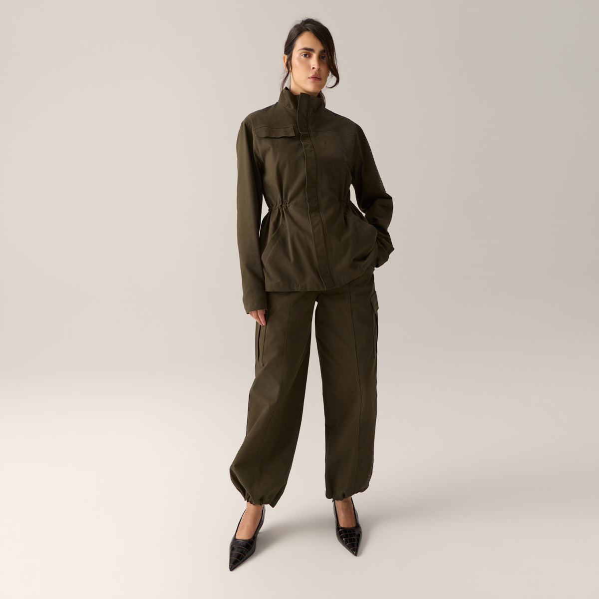 LOIS CATE CARGO CARGO PANTS KHAKI BROWN