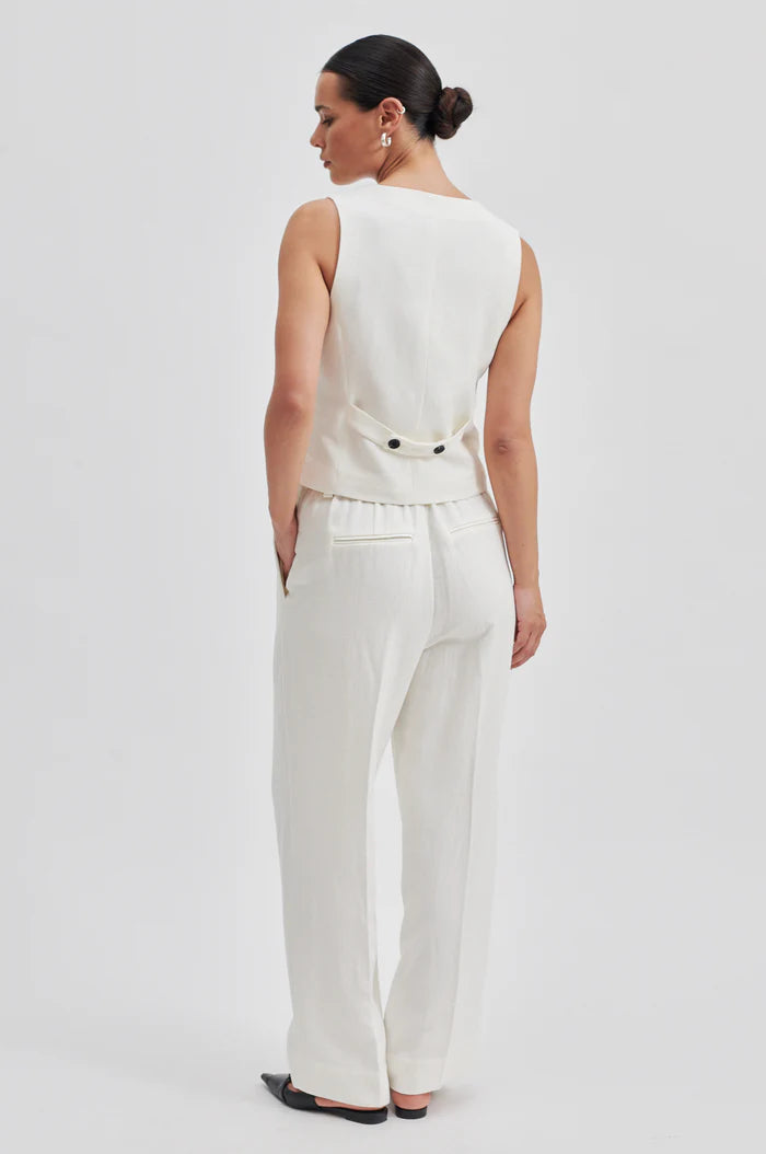 SECOND FEMALE LINO WAISTCOAT OFF-WHITE - S. LABELS