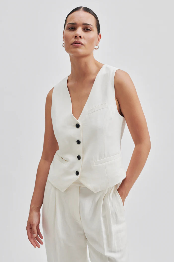 SECOND FEMALE LINO WAISTCOAT OFF-WHITE - S. LABELS