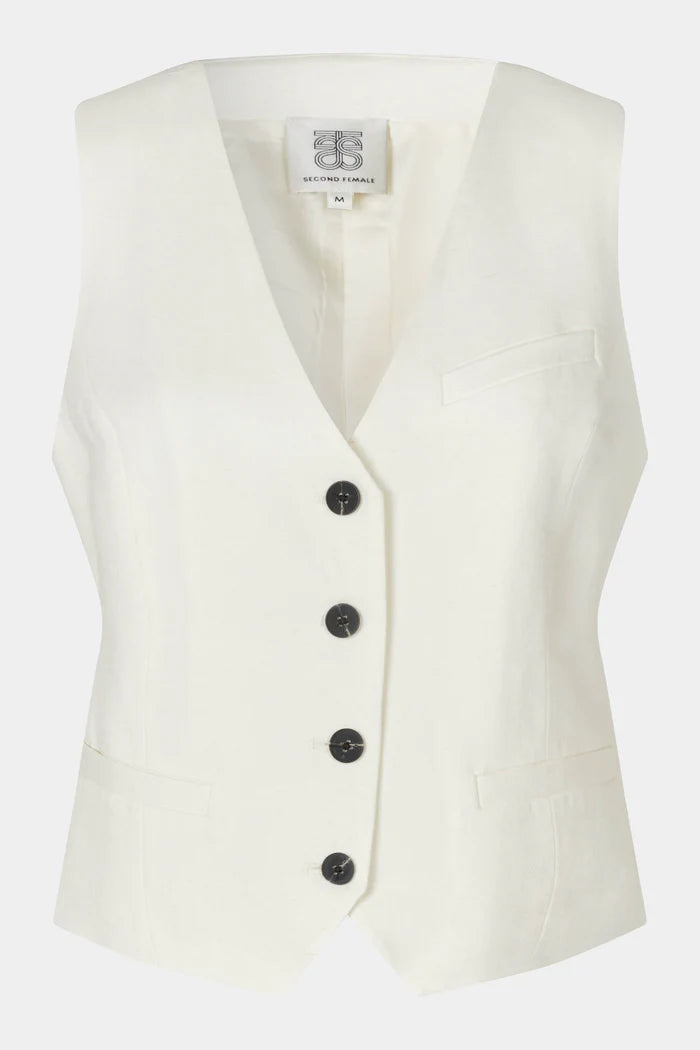 SECOND FEMALE LINO WAISTCOAT OFF-WHITE - S. LABELS
