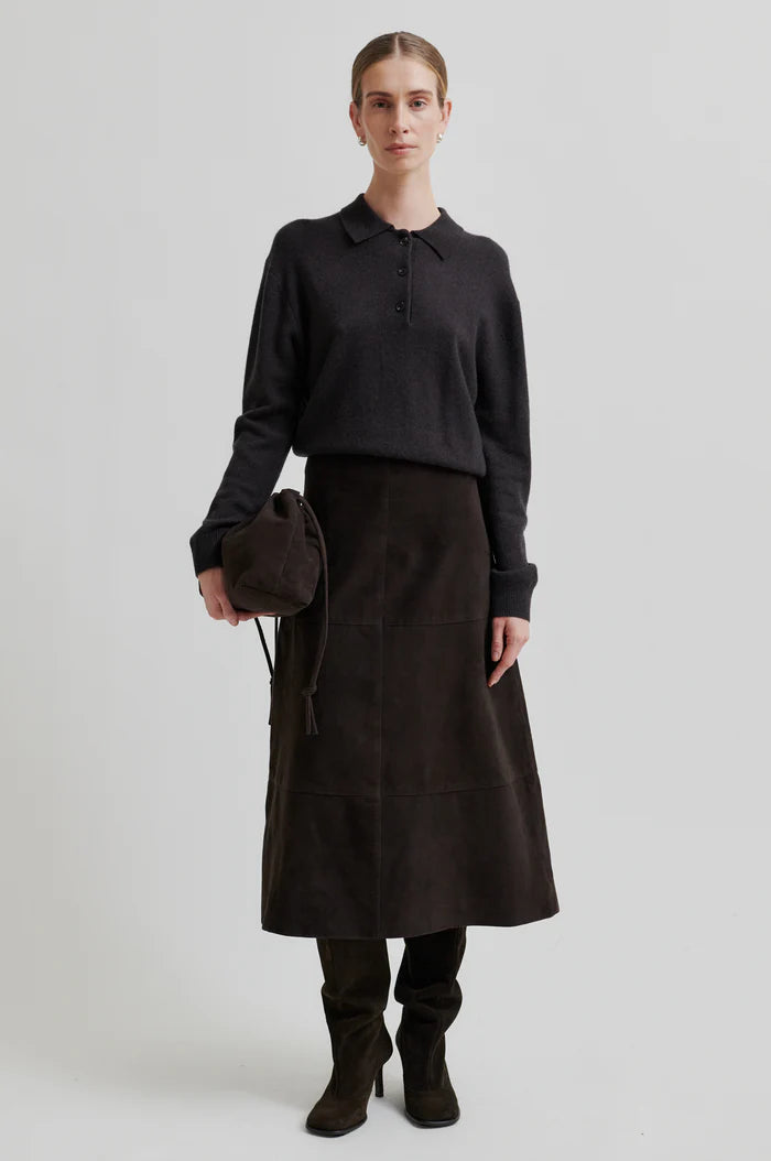 SECOND FEMALE NOORMIE SUEDE MAXI SKIRT