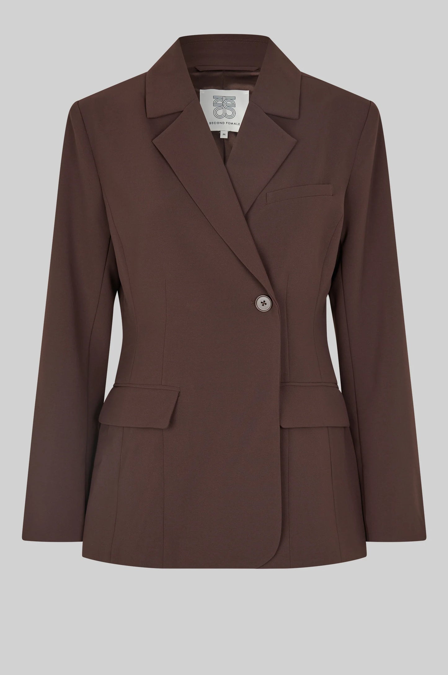 SECOND FEMALE FIQUE FITTED BLAZER CHOCOLATE PLUM