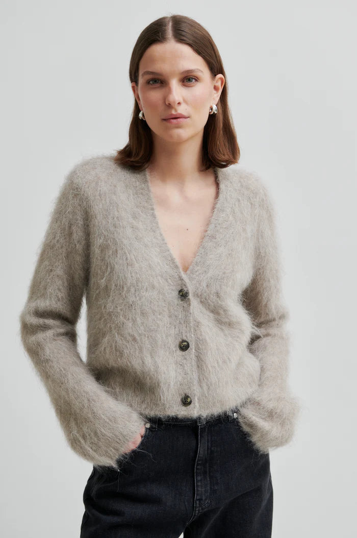 SECOND FEMALE KARLA KNIT CARDIGAN TAUPE