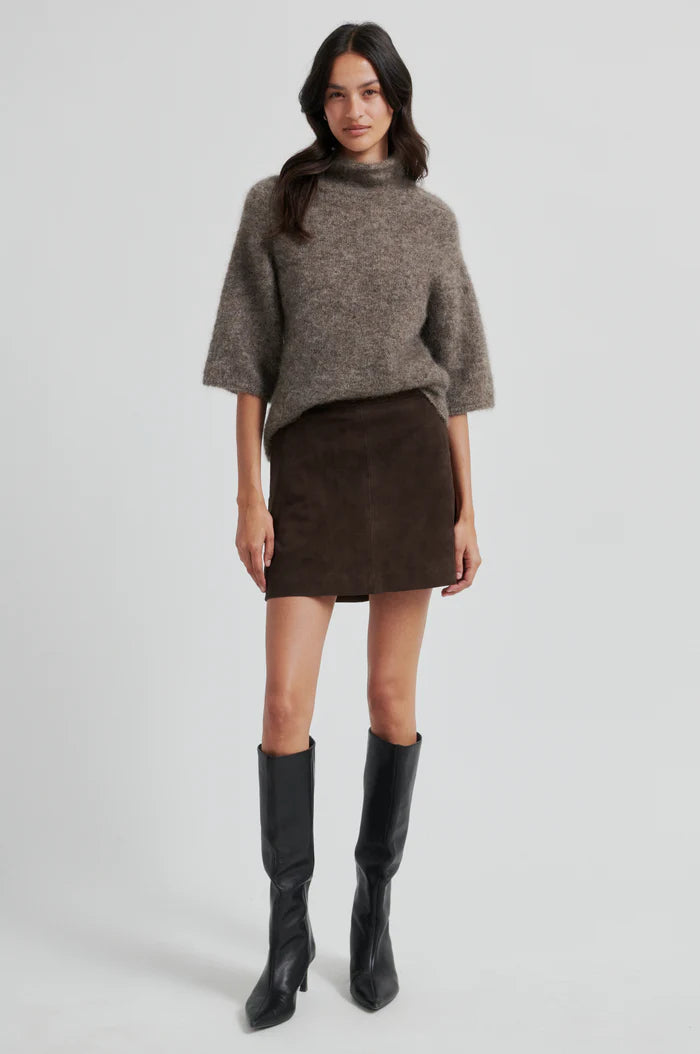 SECOND FEMALE EMMALOU KNIT TOP TAUPE