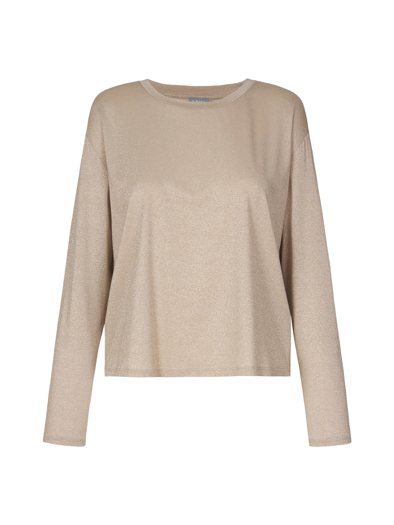NO MAN'S LAND LANGE MOUW TOP MET SUBTIELE GLITTER SOFT GOLD