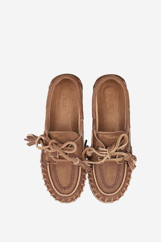POSA BOAT LOAFER FRINGE SUEDE CHOCOLATE - S. LABELS