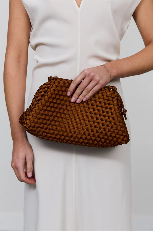 MARREA POUCH AFFOGATO SATIN