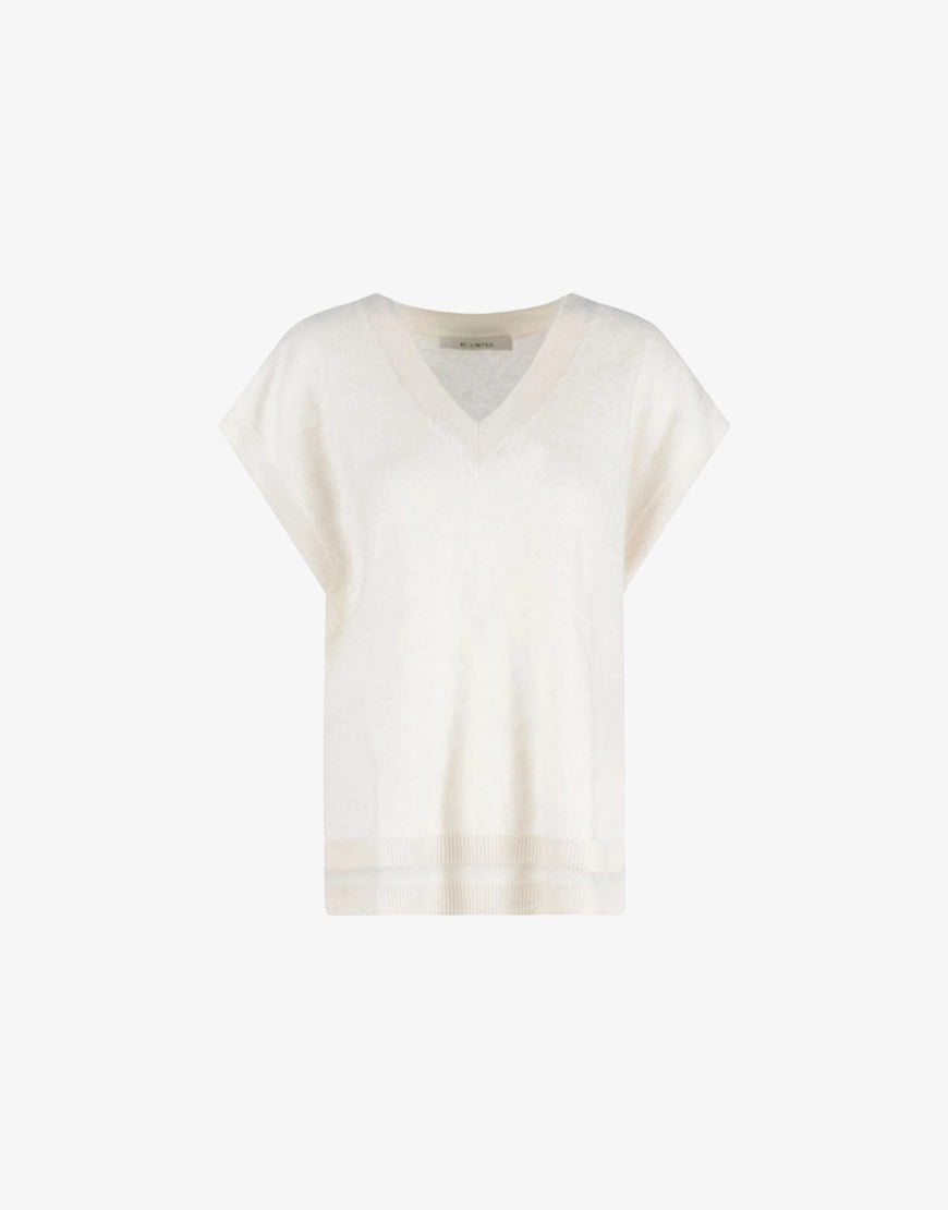 ABSOLUT CASHMERE SPENCER GILET CREAM