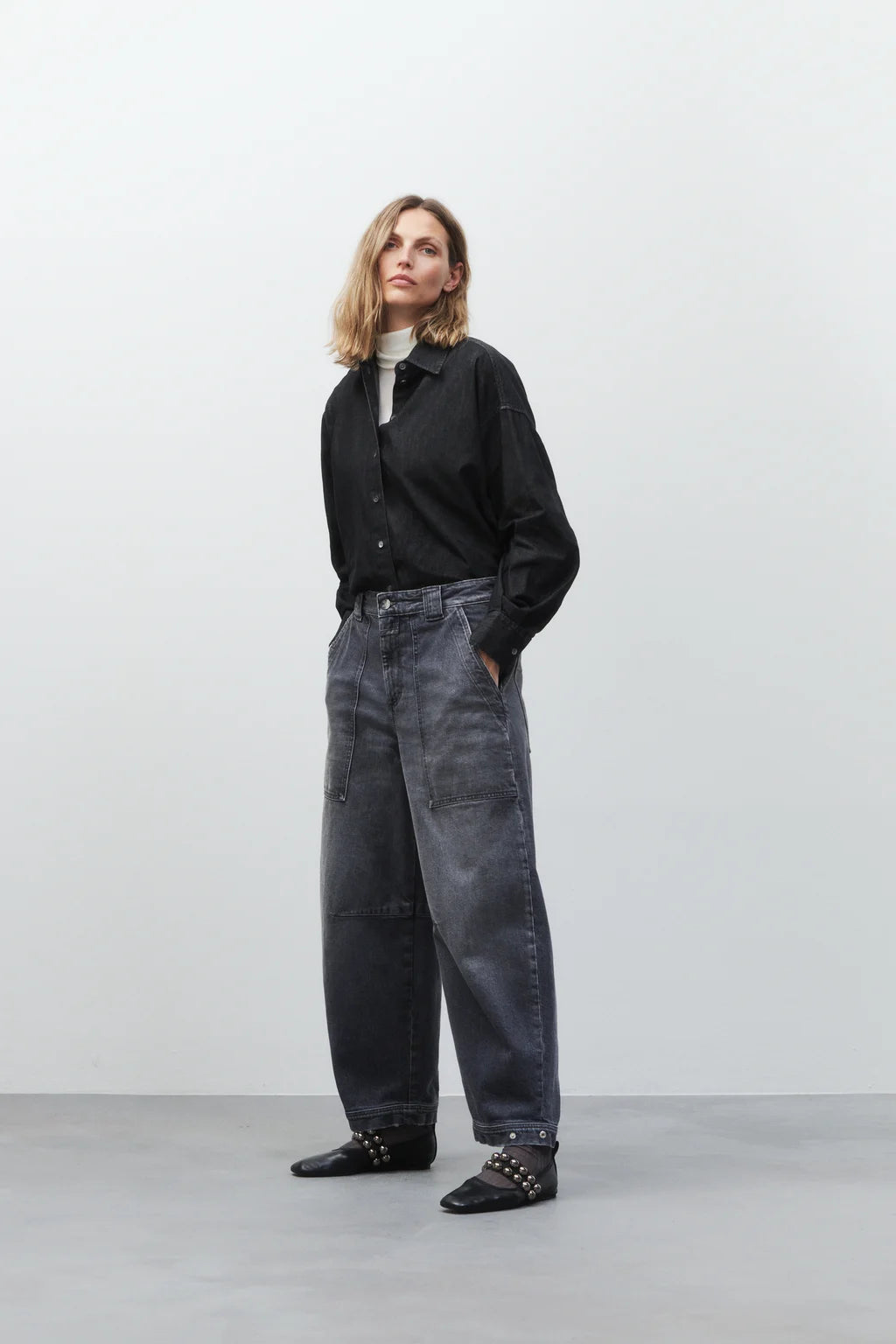 CLOSED RHANNON BARREL FIT DARK GREY