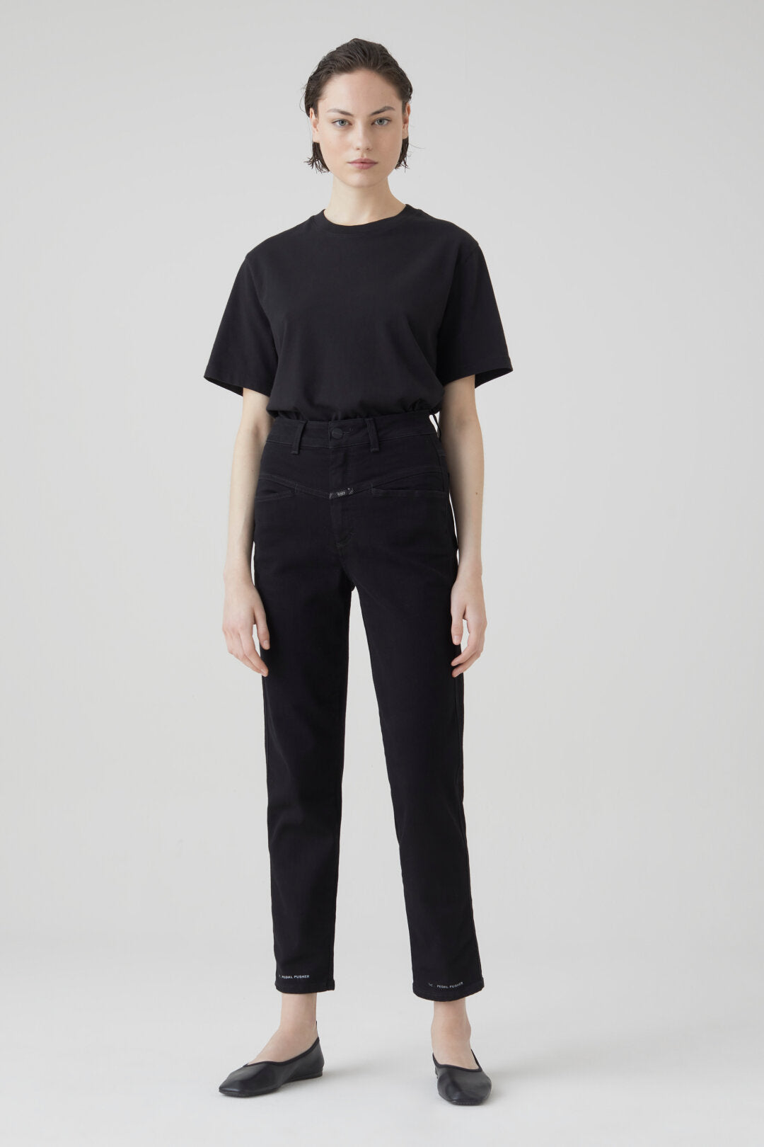 CLOSED PEDAL PUSHER COMFORT DENIM WASHED BLACK - S. LABELS