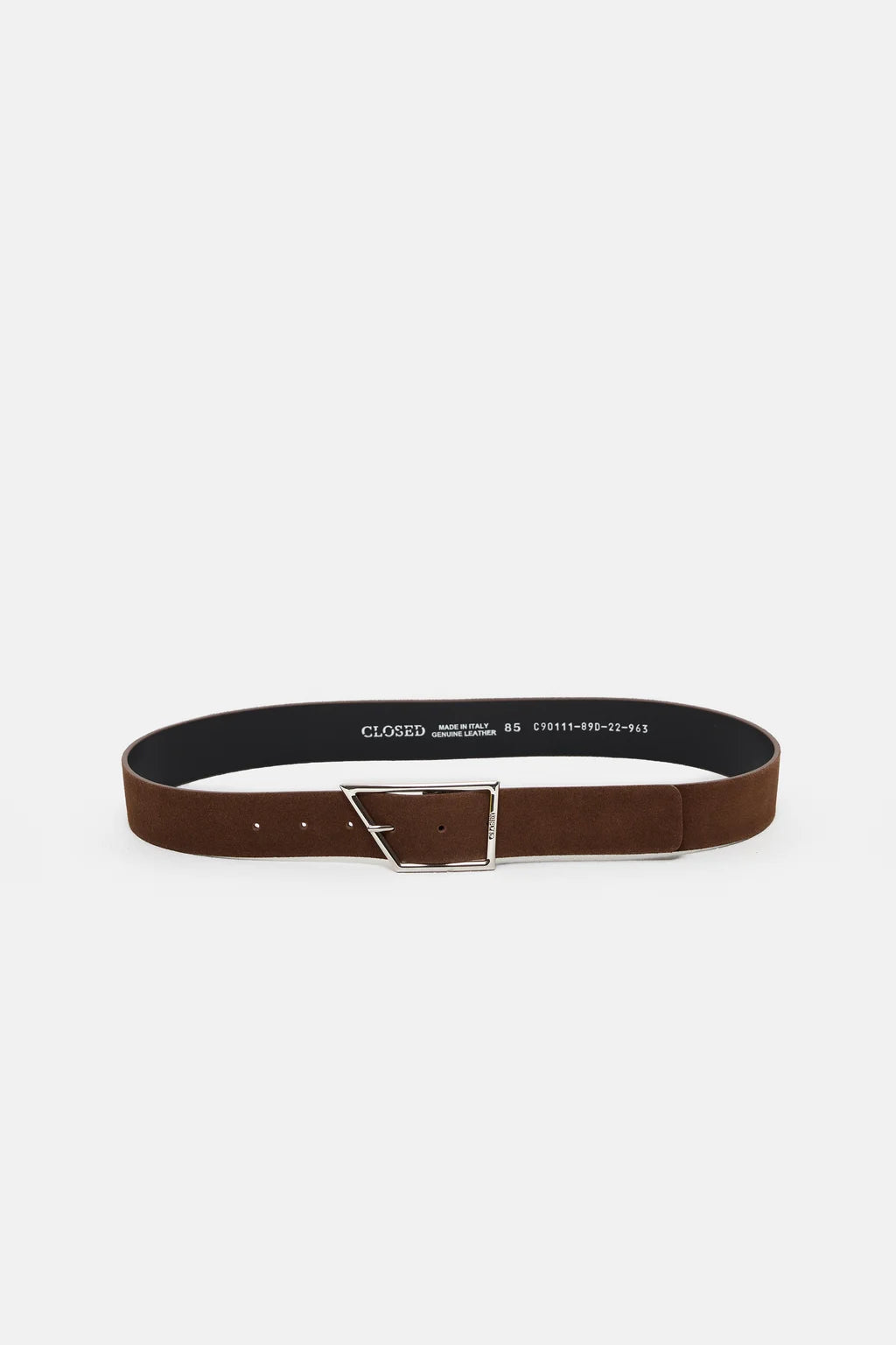 CLOSED LEATHER BELT BROWN