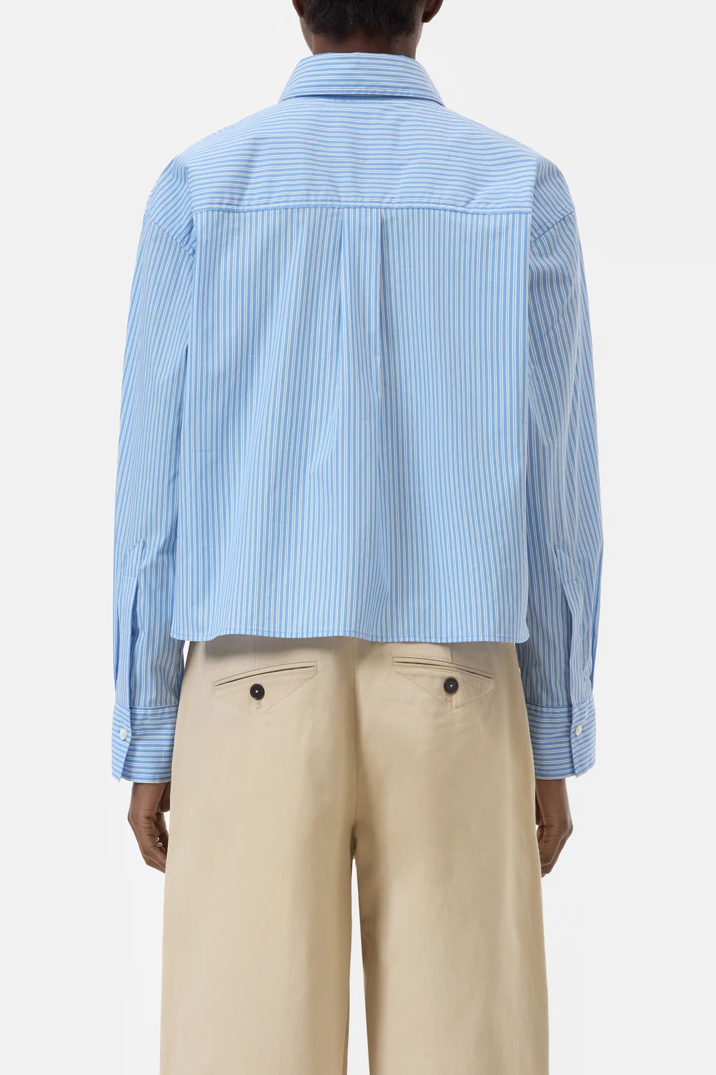 CLOSED CROPPED BLOUSE STRIPED