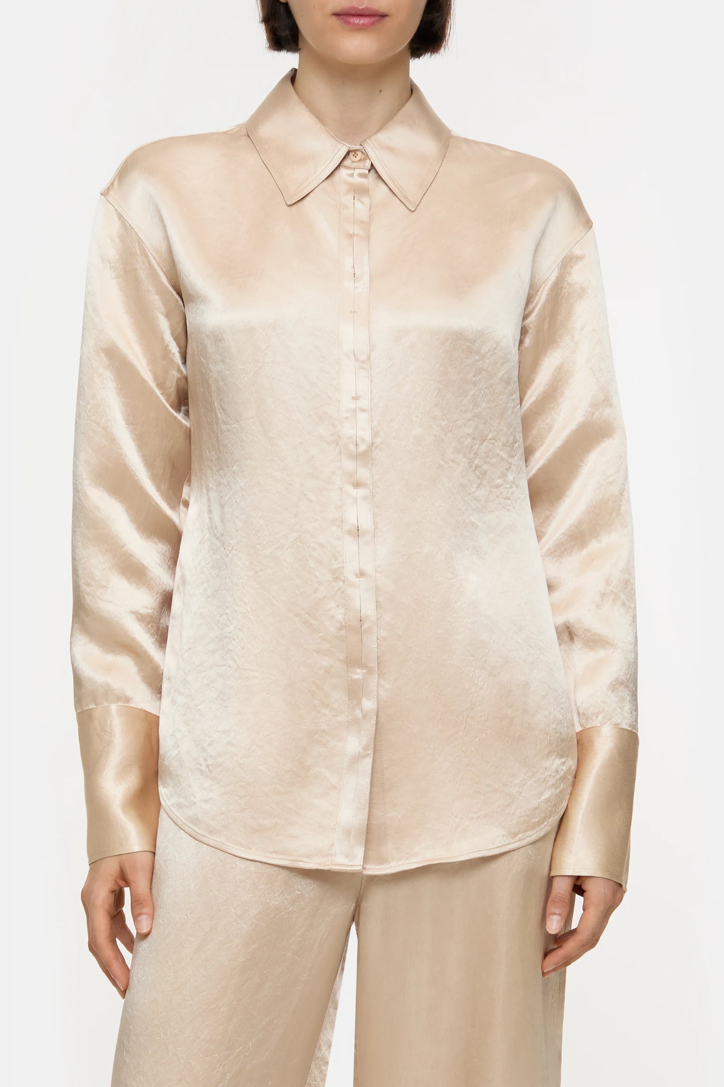 CLOSED GESTRUCTUREERDE SATIJNEN BLOUSE