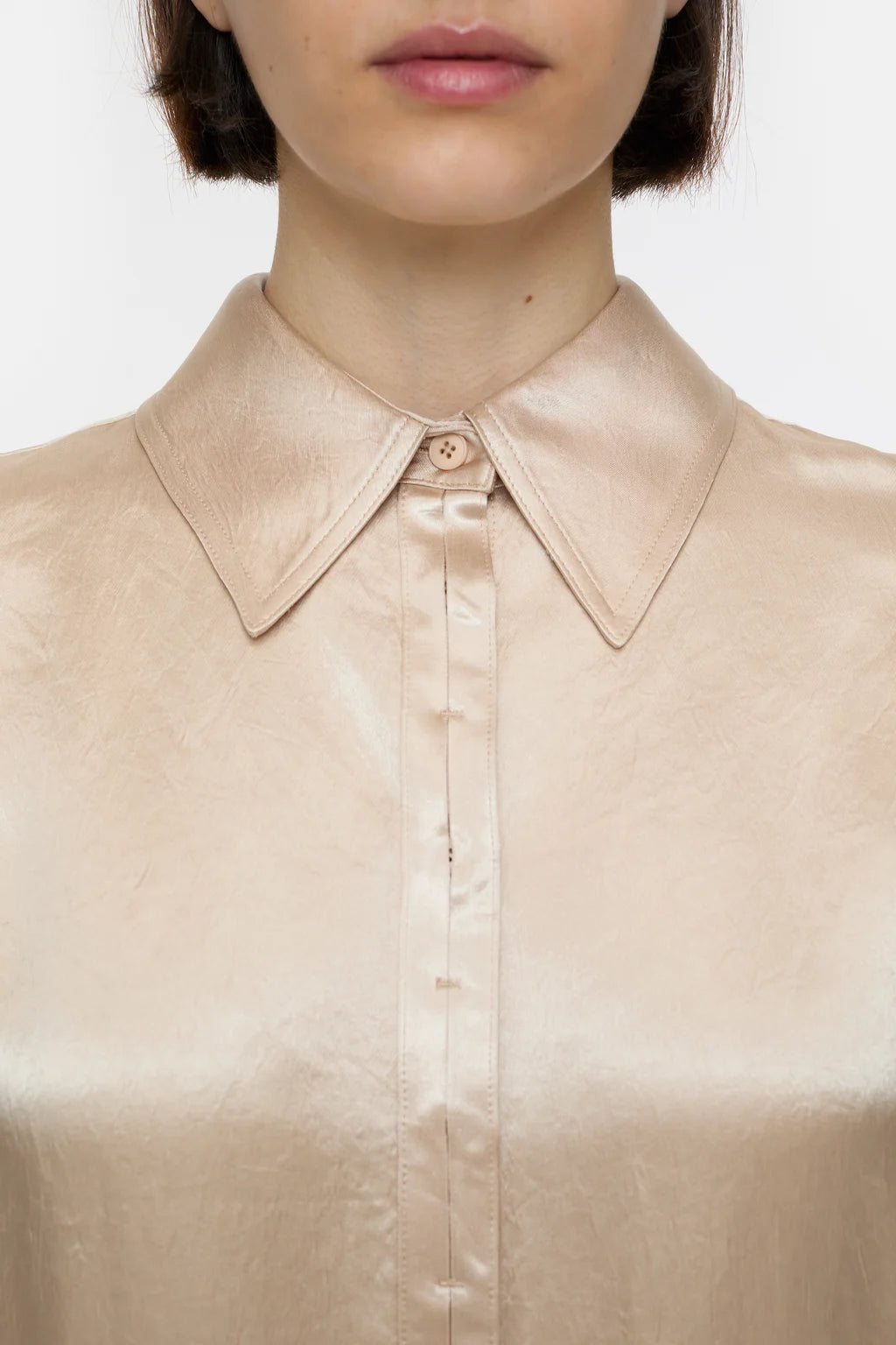 CLOSED GESTRUCTUREERDE SATIJNEN BLOUSE