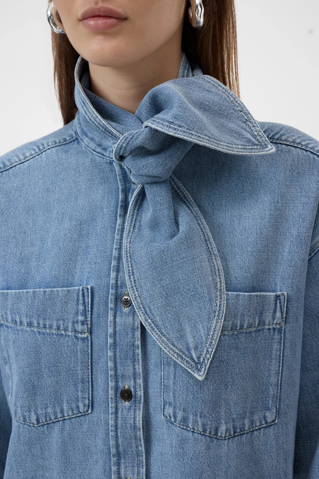 CLOSED DENIM SCARF SHIRT